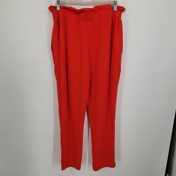 Strut & bolt womens medium Red paperbag waist flowy pants pockets - Picture 6 of 7